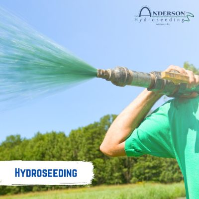 Spraying Hydroseeding mixture